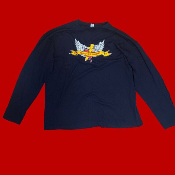 Vintage Bon Jovi 2021 Concert Tour Long Sleeve Graphic Black Band Shirt JHK 3XL - Picture 3 of 9